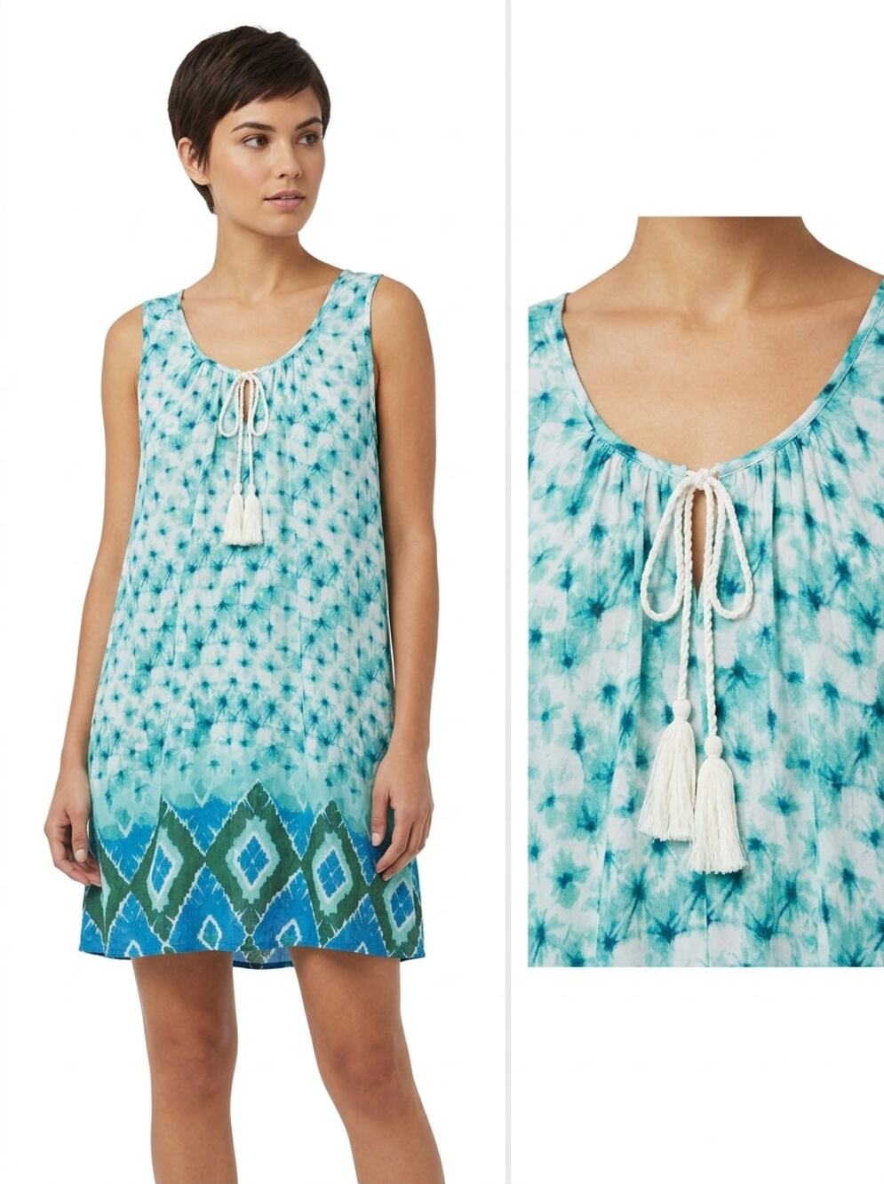 beachlunchlounge Sleeveless Tie Dye Relaxed Fit Tunic Women Size S/P